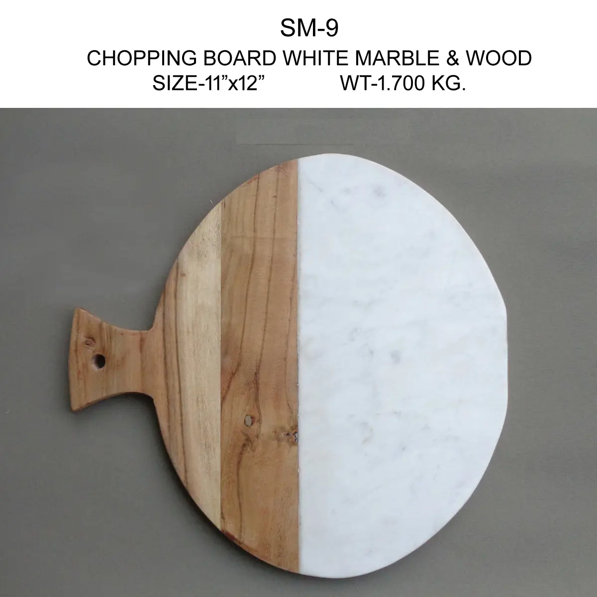WOOD MARBLE FISH SHAPE CHOPPING BOARD
WITH HANDLE